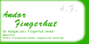 andor fingerhut business card